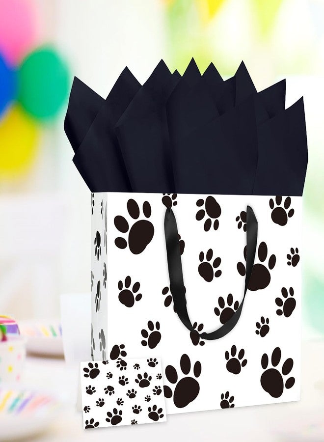 MUNILAIL 13 Inches Paw Gift Bag Large Gift Bag with Handle Tissue Paper and Greeting Card for Kids Birthday Party Baby Shower Paper Gift Bag - Image 4